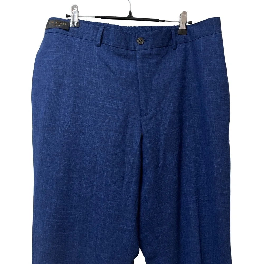 Ted Baker London Mens Roger Slim Fit Wool Blend Pants Size 38 Navy‎ Trousers NWT